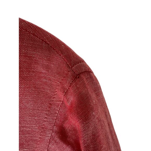 J. Jill Red Lightweight Basic Lagenlook Coastal Grandma Linen Blouse Size Large - Picture 4 of 13